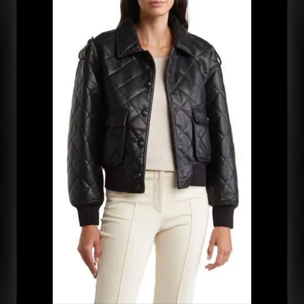 Nwt Bomber Leather Jacket Rebecca Minkoff XL - Picture 1 of 10